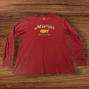 Masters Augusta National Golf Club 2016 Long Sleeve T Shirt Mens XLarge‎ Red